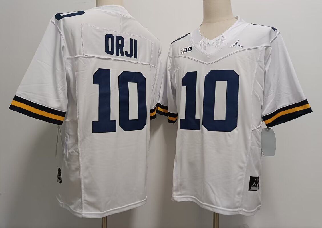 2024 NCAA Men Michigan Wolverines #10 ORJI white Nike jersey